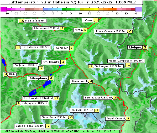 Temperatur, 12. 12. 2025