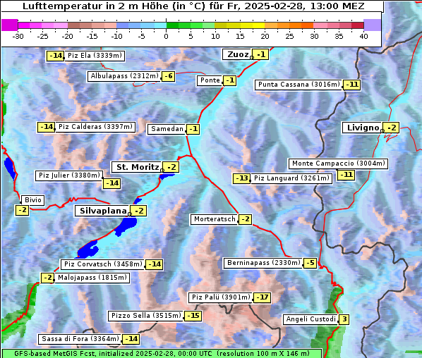 Temperatur, 28. 2. 2025