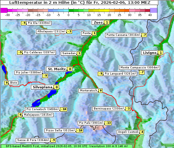 Temperatur, 6. 2. 2026
