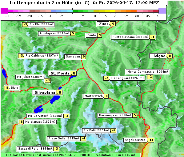 Temperatur, 17. 4. 2026