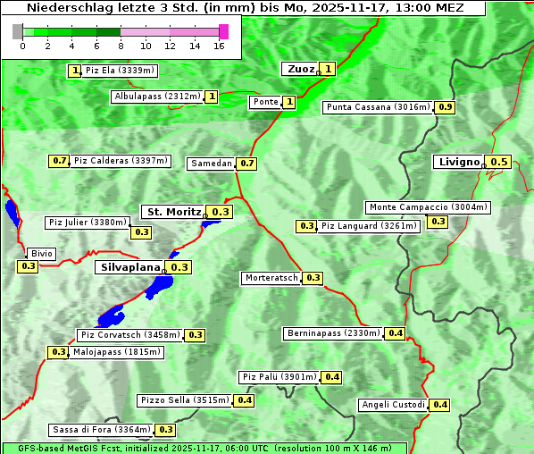 Niederschlag, 17. 11. 2025