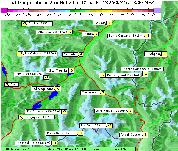 Temperatur, 27. 2. 2026