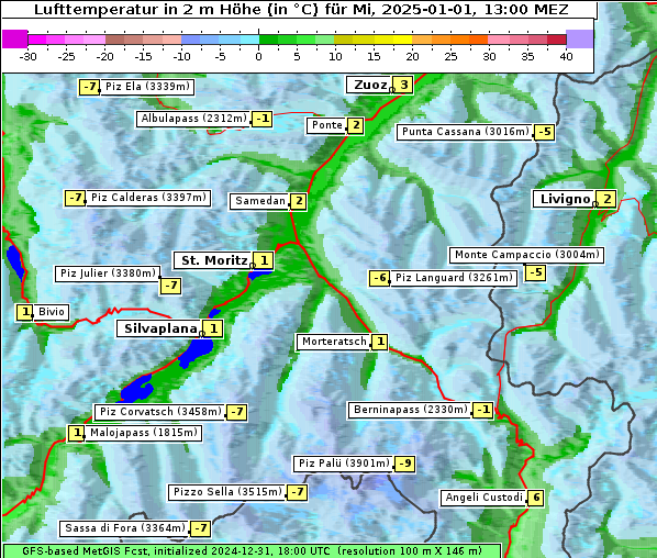 Temperatur, 1. 1. 2025