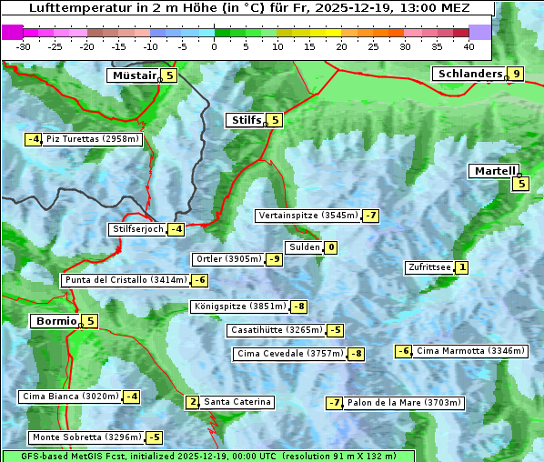 Temperatur, 19. 12. 2025