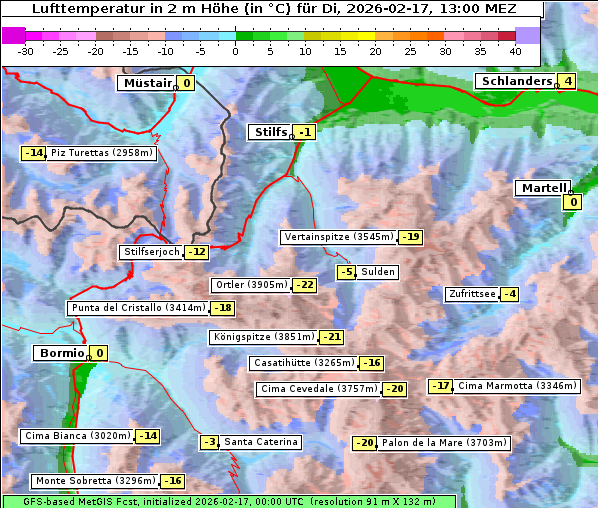 Temperatur, 17. 2. 2026
