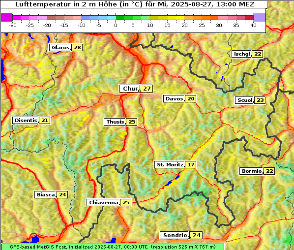 Temperatur, 27. 8. 2025