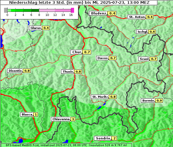 Niederschlag, 23. 7. 2025