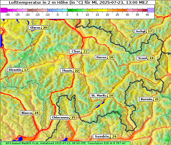 Temperatur, 23. 7. 2025