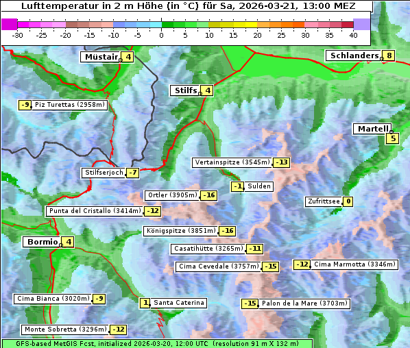 Temperatur, 21. 3. 2026