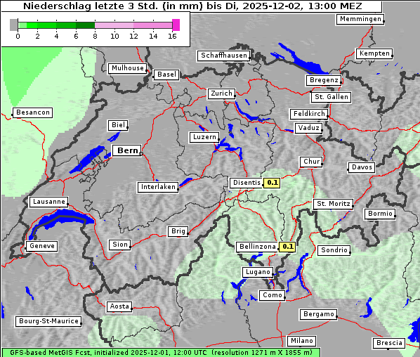 Niederschlag, 2. 12. 2025