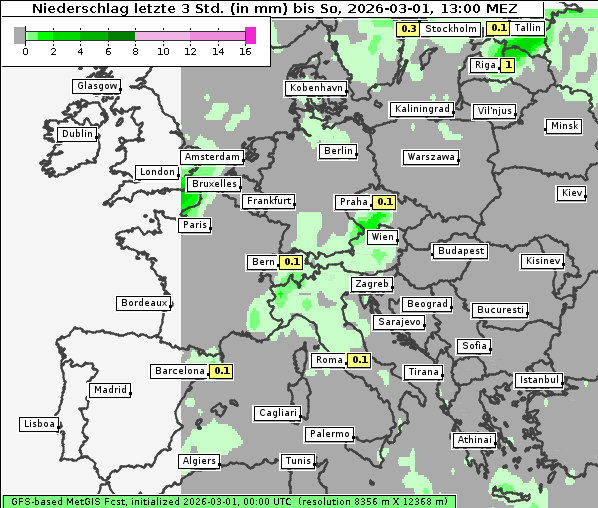 Niederschlag, 1. 3. 2026