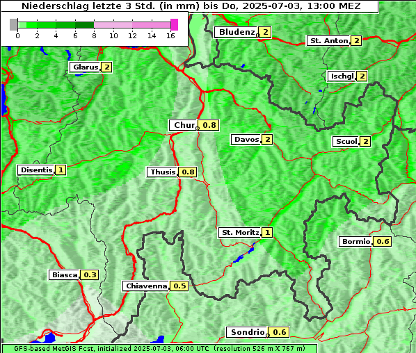 Niederschlag, 3. 7. 2025