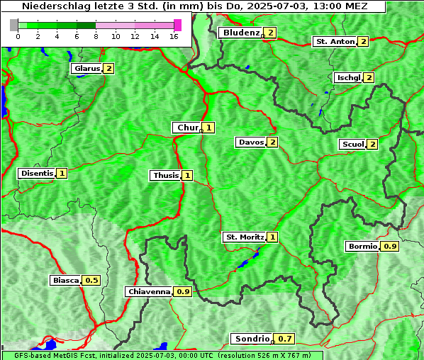 Niederschlag, 3. 7. 2025