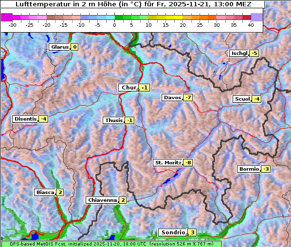Temperatur, 21. 11. 2025