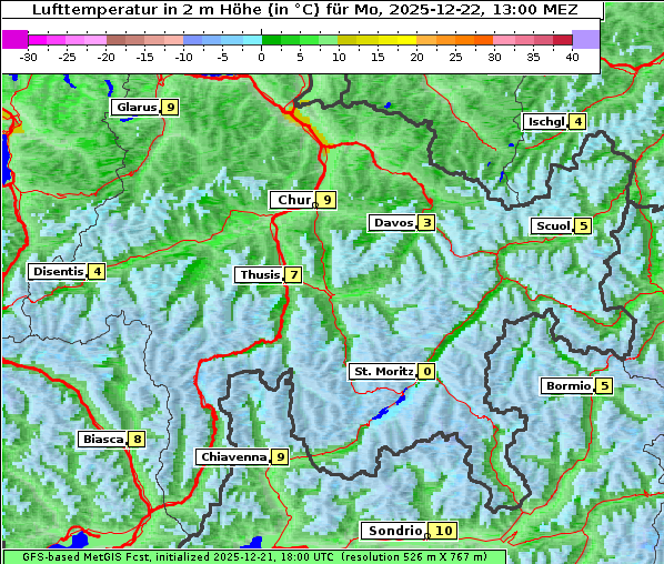 Temperatur, 22. 12. 2025