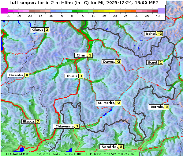 Temperatur, 24. 12. 2025