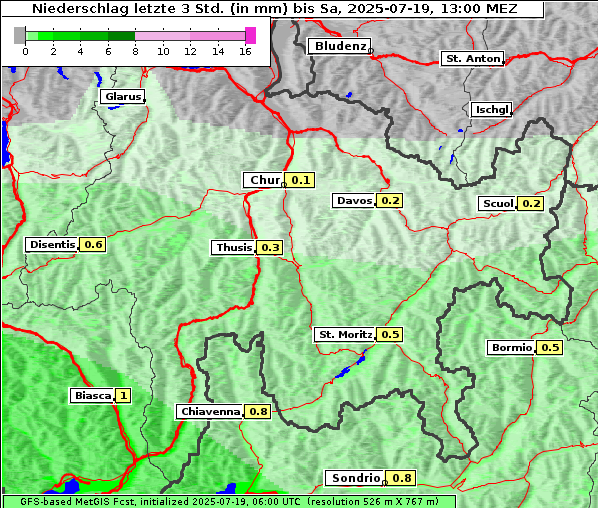 Niederschlag, 19. 7. 2025