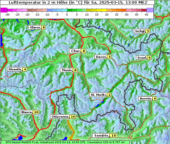 Temperatur, 15. 3. 2025