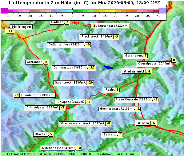 Temperatur, 9. 3. 2026