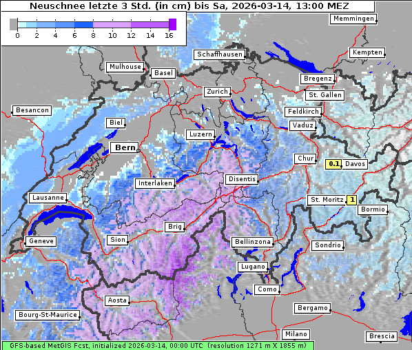 Neuschnee, 14. 3. 2026