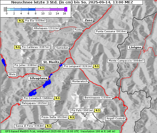 Neuschnee, 14. 9. 2025