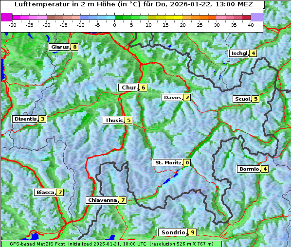 Temperatur, 22. 1. 2026
