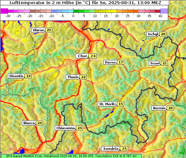 Temperatur, 31. 8. 2025
