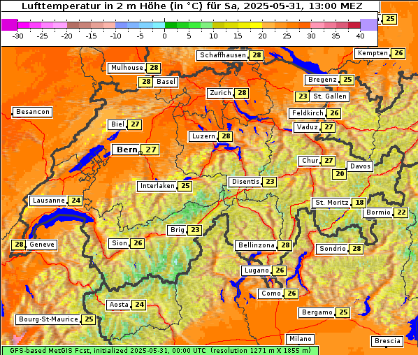 Temperatur, 31. 5. 2025