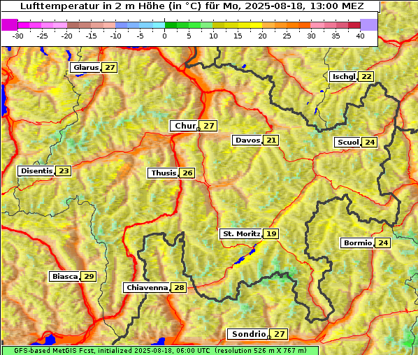 Temperatur, 18. 8. 2025