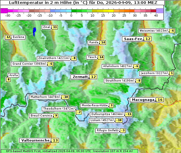 Temperatur, 9. 4. 2026
