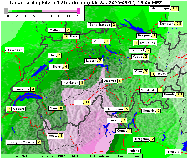 Niederschlag, 14. 3. 2026