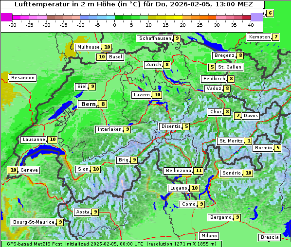 Temperatur, 5. 2. 2026
