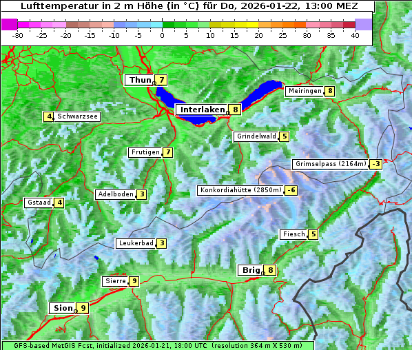 Temperatur, 22. 1. 2026