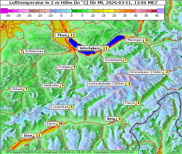 Temperatur, 11. 3. 2026