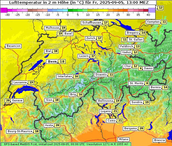Temperatur, 5. 9. 2025