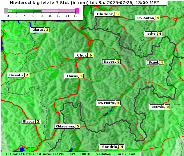 Niederschlag, 26. 7. 2025