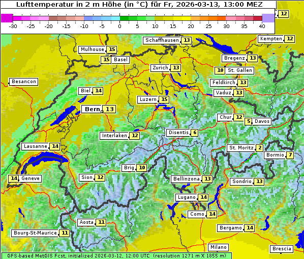 Temperatur, 13. 3. 2026