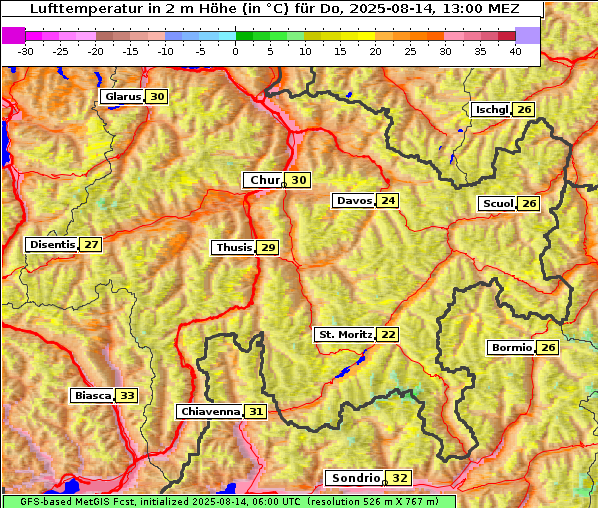 Temperatur, 14. 8. 2025