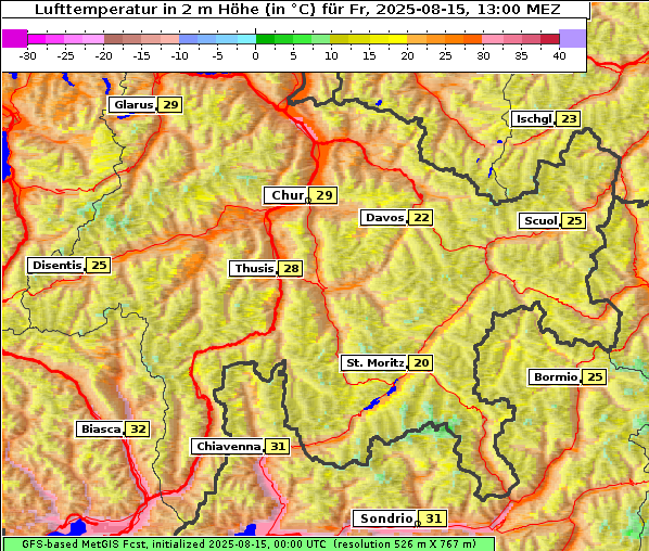 Temperatur, 15. 8. 2025