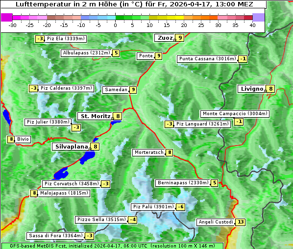 Temperatur, 17. 4. 2026