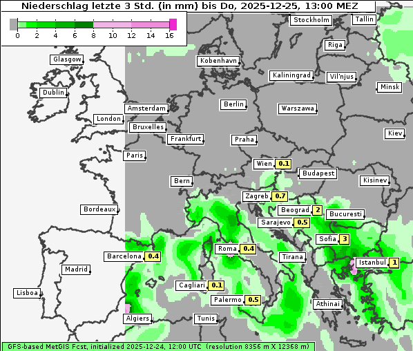 Niederschlag, 25. 12. 2025
