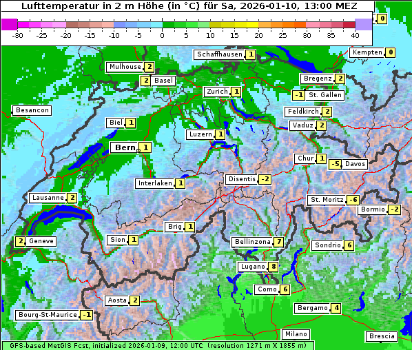 Temperatur, 10. 1. 2026