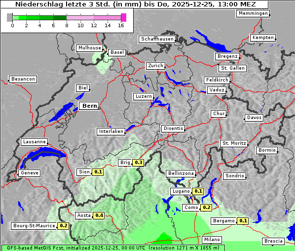 Niederschlag, 25. 12. 2025