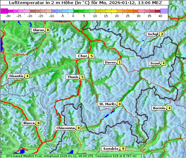 Temperatur, 12. 1. 2026