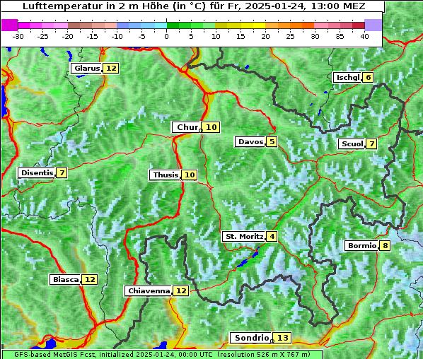 Temperatur, 24. 1. 2025