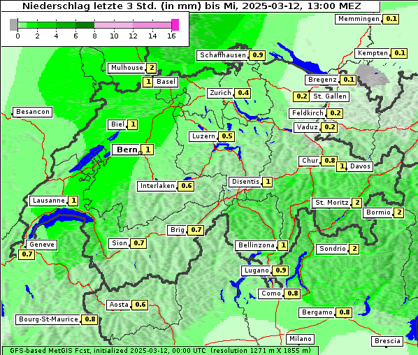 Niederschlag, 12. 3. 2025