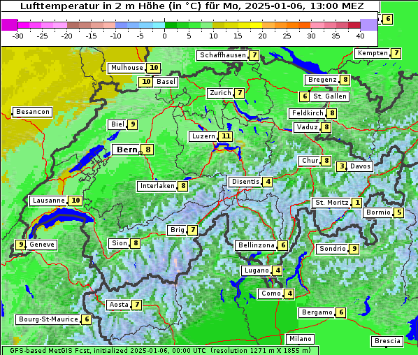 Temperatur, 6. 1. 2025