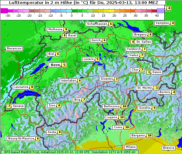 Temperatur, 13. 3. 2025