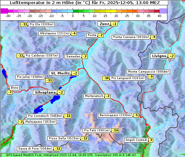 Temperatur, 5. 12. 2025