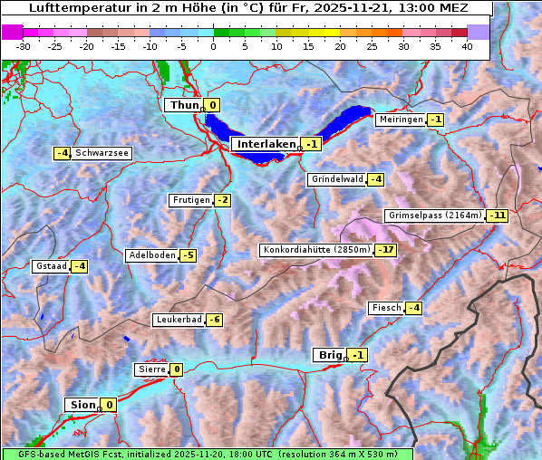 Temperatur, 21. 11. 2025